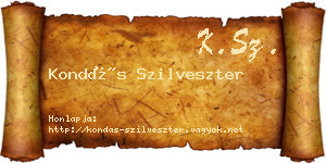 Kondás Szilveszter névjegykártya