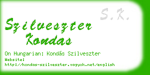 szilveszter kondas business card