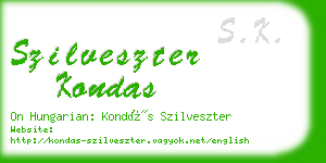 szilveszter kondas business card